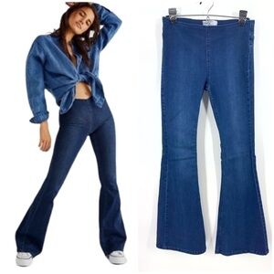 Free People Penny Flare Jeans Womens 27 Stretch Boho Retro Hippie Festival Comfy